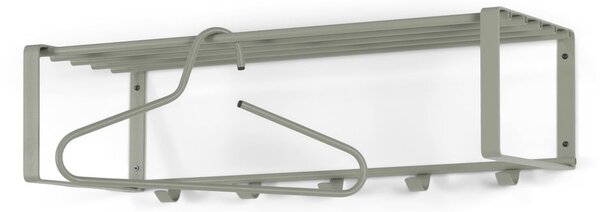 Sivozelený kovový nástenný vešiak s poličkou 70 cm Rex – Spinder Design