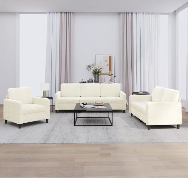 Maison Exclusive – 3-dielna sedacia súprava z krémového zamatu