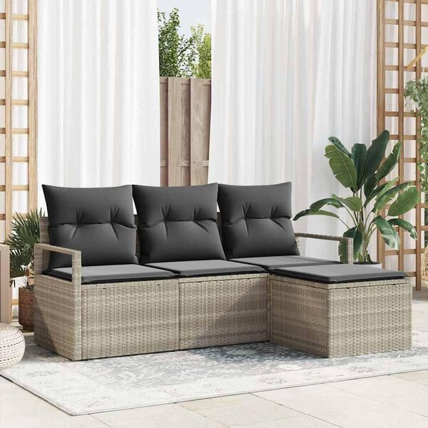 Maison Exclusive – Sedacia súprava, 4 kusy, tmavosivá [syntetický materiál]: Polyratan