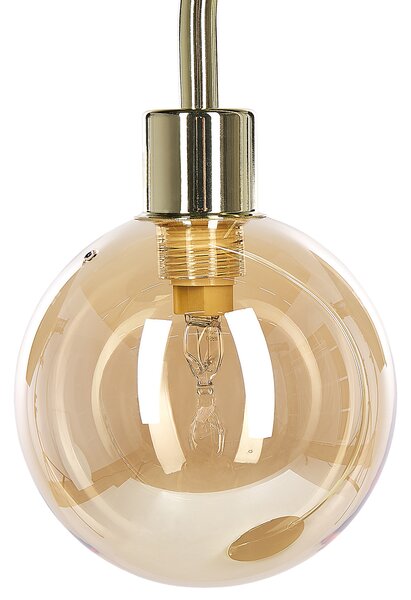 Stolná lampa zlatá oceľ sklo okrúhle tienidlo moderný glamour štýl obývačka spálňa kancelária