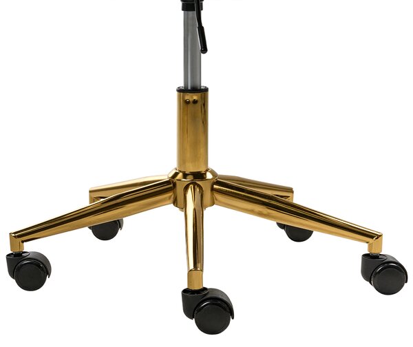 Otočná kancelárska stolička zelená zamatová čalúnená nastaviteľná výška prešívané operadlo