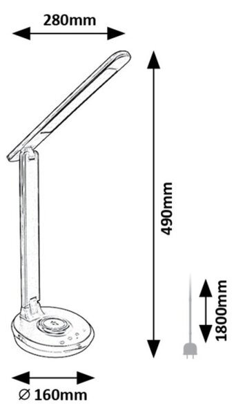 Rabalux 98074226 LED stolná lampička Jacey | 6W integrovaný LED zdroj | 480lm | 3000+4000+5000K