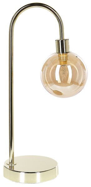 Stolná lampa zlatá oceľ sklo okrúhle tienidlo moderný glamour štýl obývačka spálňa kancelária