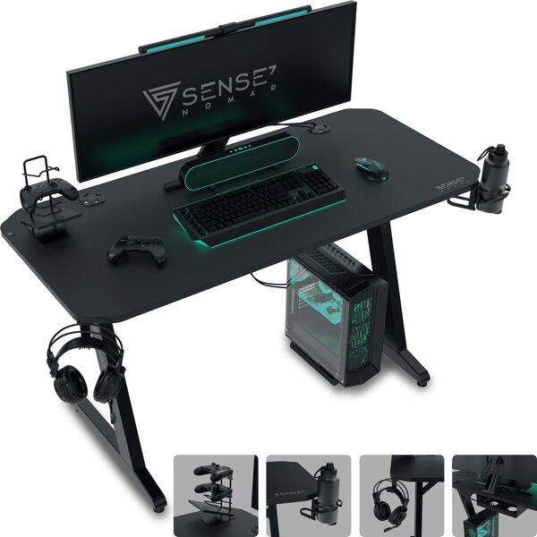 SENSE7 Nomad Classic herný stôl, písací stôl 100 x 50 cm, podložka pod myš XXL, počítačový stôl, stôl pre PC, herný stôl, malý písací stôl, zariadenie detskej izby