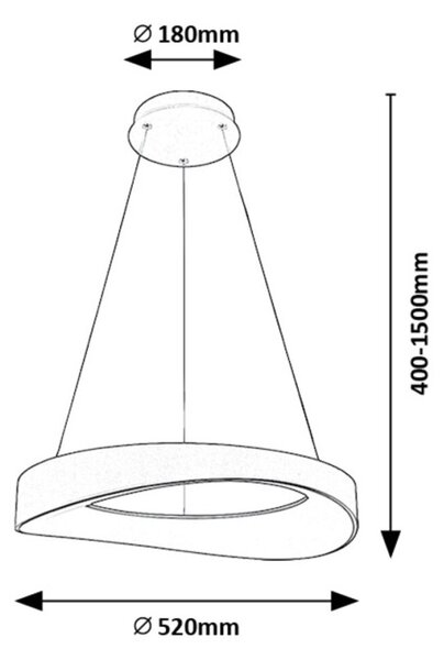 Rabalux 98072236 LED závesné stropné svietidlo Iliana | 56W integrovaný LED zdroj | 3380lm | 3000K