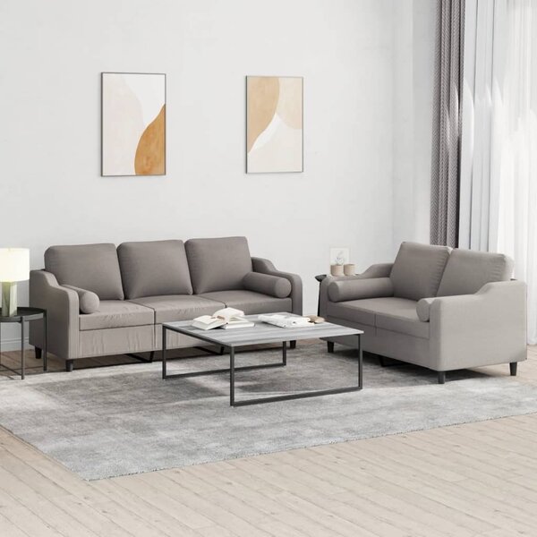 Maison Exclusive – 2-dielna sedacia súprava s vankúšmi, látka v odtieni taupe