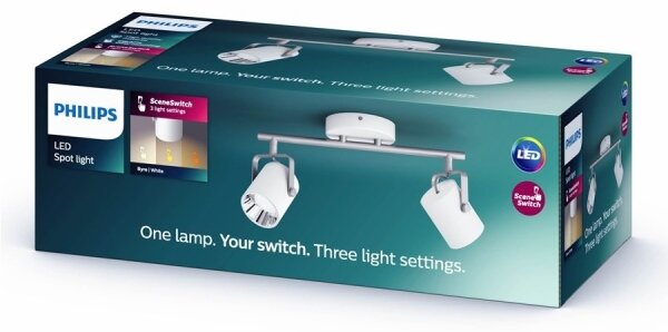 Philips 50662/31/P0 - LED Bodové svietidlo BYRE 2xLED/4,3W/230V 2200/2500/2700K