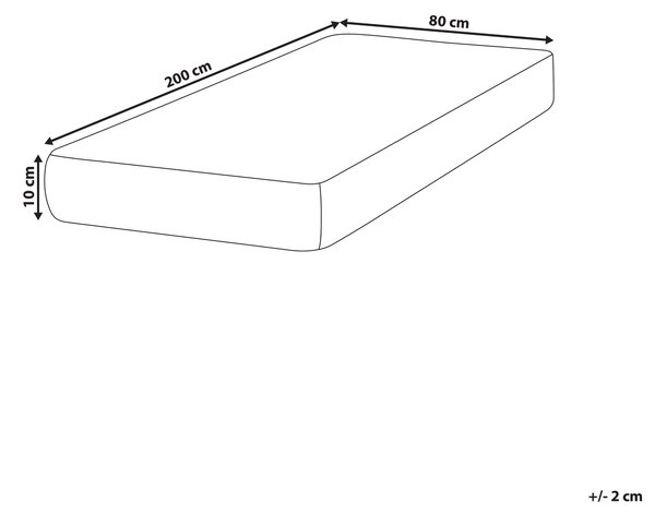 Penový matrac biely 80 x 200 cm odnímateľný poťah so zipsom stredne tvrdý detská izba