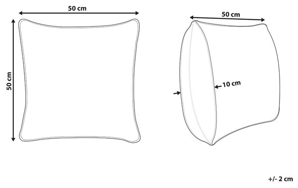 Dekoratívny vankúš béžová čierna bavlna 50 x 50 cm geometrický vzor snímateľný poťah s výplňou ručná výroba doplnky