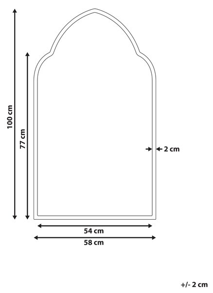 Nástenné zrkadlo zlatý kovový rám 58 x 104 cm dekoratívne ručne vyrobené glamour dizajn obývacia izba