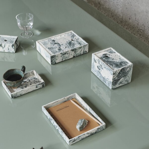 Úložný box Mist Emerald Off-white 15 × 20 cm