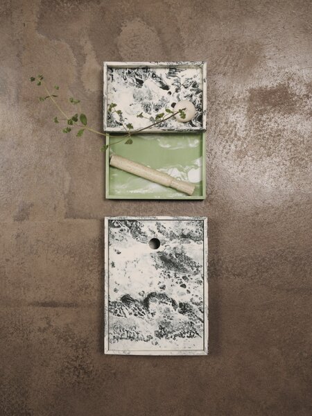 Úložný box Mist Emerald Off-white 15 × 20 cm
