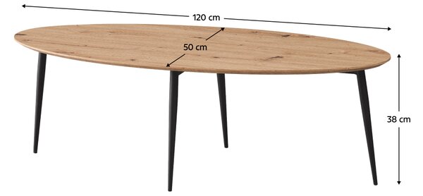 KONDELA Konferenčný stolík, dub artisan/čierna, SANAM