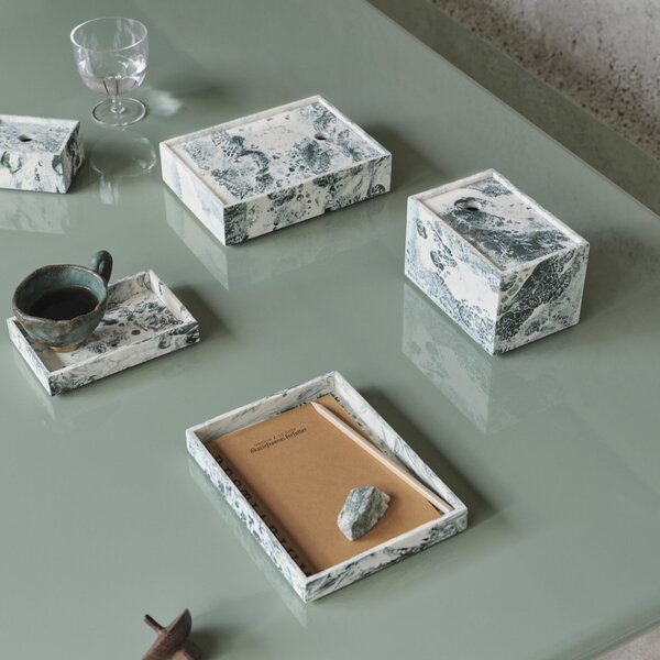 Úložný box Mist Emerald Off-white 10 × 15 cm