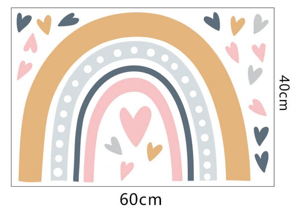 Impresi Samolepka do detskej izby Veľká druha so srdiečkami - 60x40cm
