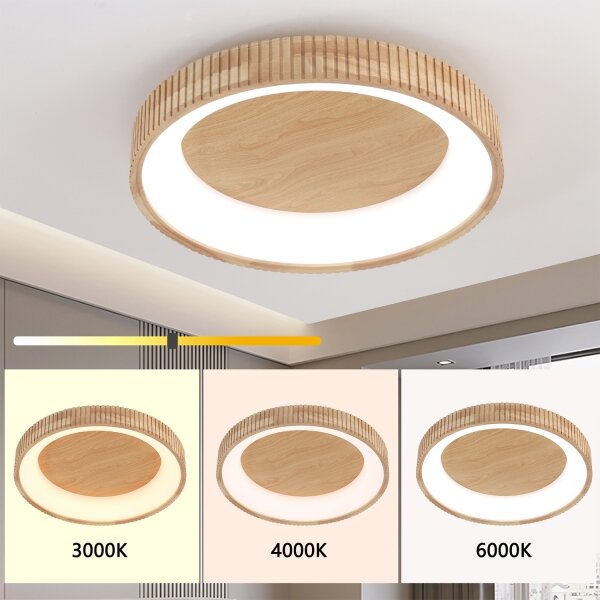 Brilagi - LED stropné svietidlo FALCON WOOD MODERN LED/40W/230V pr. 60 cm, drevené