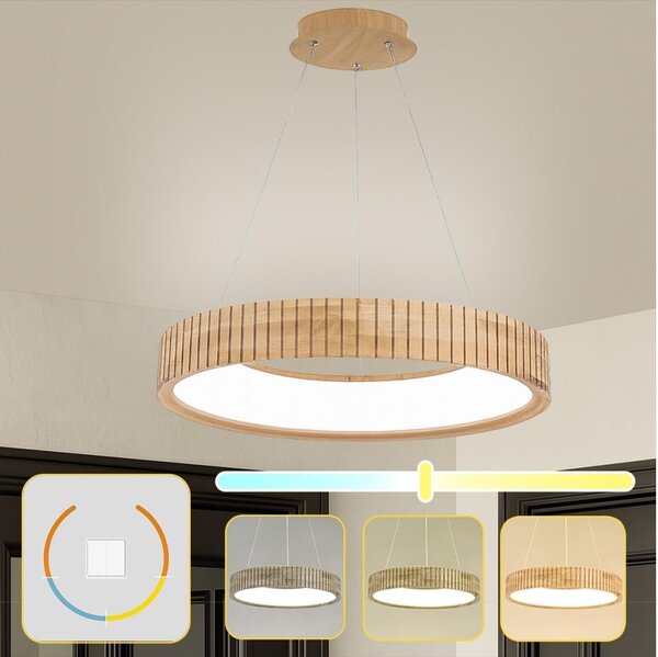 Brilagi - LED luster na lanku FALCON WOOD MODERN LED/40W/230V pr. 60 cm drevo