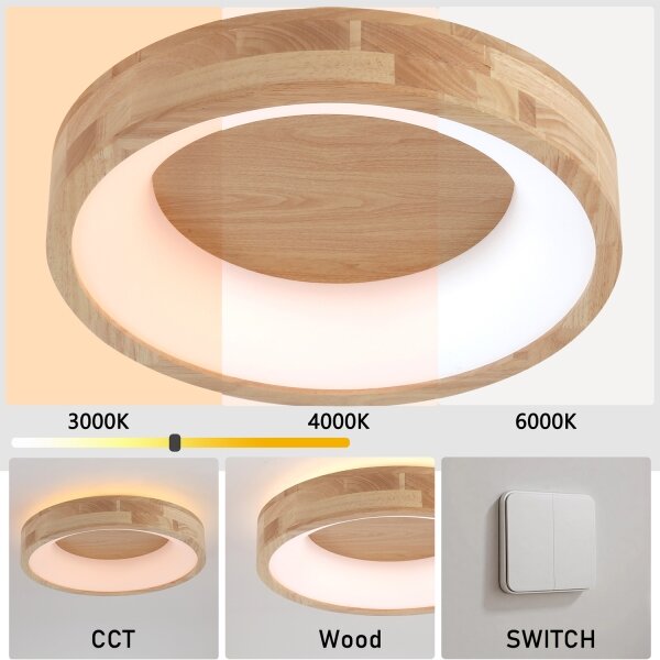 Brilagi-LED Stropné svietidlo FALCON WOOD LED/30W/230V 3000/4000/6000K 45 cm drevo