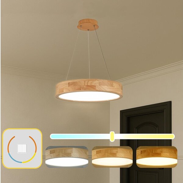 Brilagi - LED luster na lanku FALCON WOOD LED/30W/230V 3000/4000/6000K 45 cm drevo