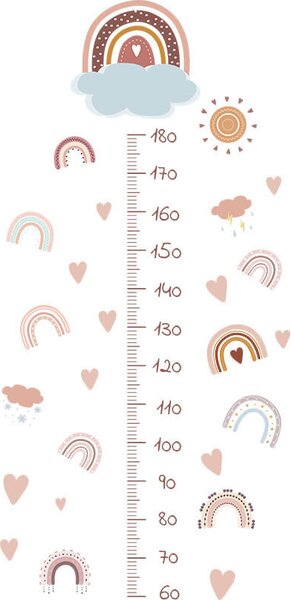 Impresi Samolepka do detskej izby Meter na stenu dúhy - 90x29cm 2ks