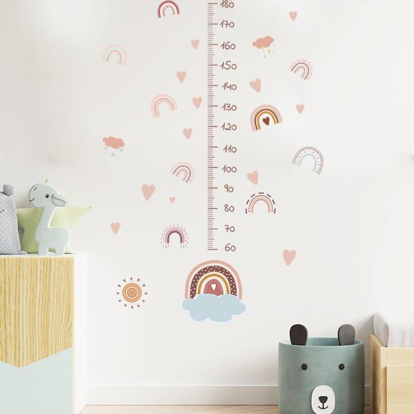 Impresi Samolepka do detskej izby Meter na stenu dúhy - 90x29cm 2ks