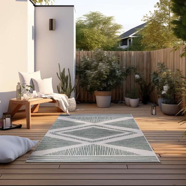 Krémovo-zelený vonkajší koberec 120x170 cm Gemini – Elle Decoration