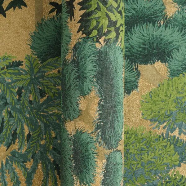 A.S. Création | Vliesová tapeta na stenu Cuba 2 79161-2 | 0,53 x 10,05 m | zelená, zlatá, vining ivy