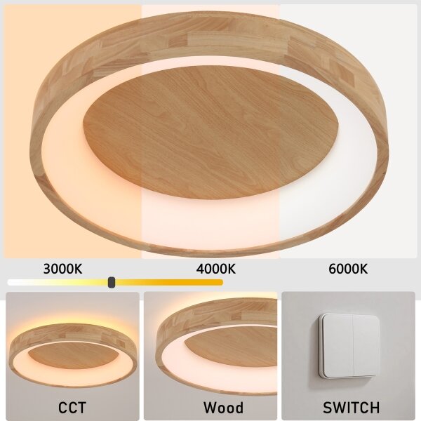 Brilagi-LED Stropné svietidlo FALCON WOOD LED/40W/230V 3000/4000/6000K 60 cm drevo