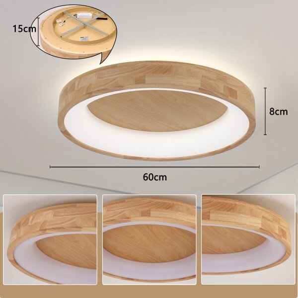 Brilagi-LED Stropné svietidlo FALCON WOOD LED/40W/230V 3000/4000/6000K 60 cm drevo