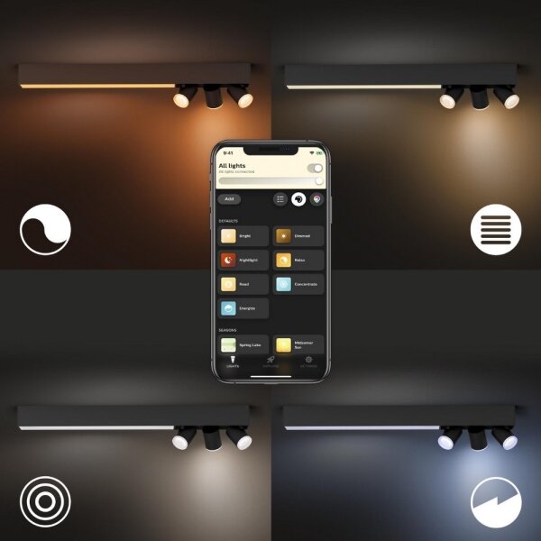 Philips - LED RGBW Bodové svietidlo CENTRIS LED/25W/230V + 3xGU10/5,7W