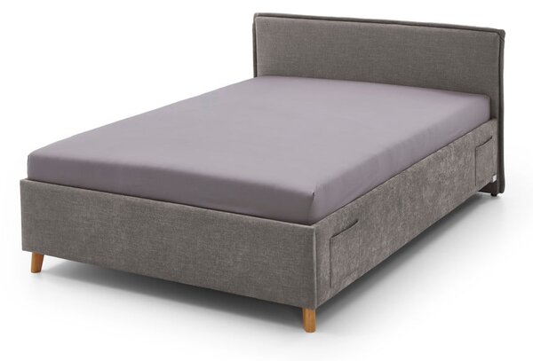 Sivá čalúnená detská posteľ s úložným priestorom s roštom 120x200 cm Fun – Meise Möbel