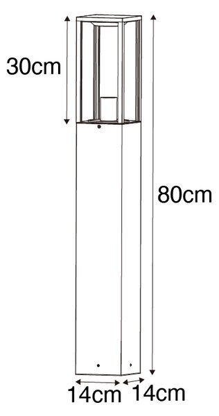 Priemyselná vonkajšia stojaca lampa hrdzavohnedá 80 cm IP44 - Charlois
