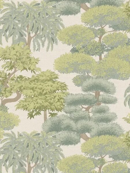 A.S. Création | Vliesová tapeta na stenu Cuba 2 79161-3 | 0,53 x 10,05 m | zelená, vining ivy, krémová