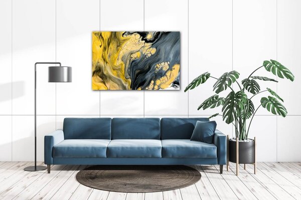 Impresi Obraz Abstraktný žlto sivý - 60 x 40 cm