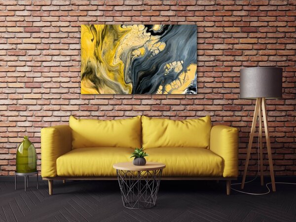 Impresi Obraz Abstraktný žlto sivý - 50 x 30 cm