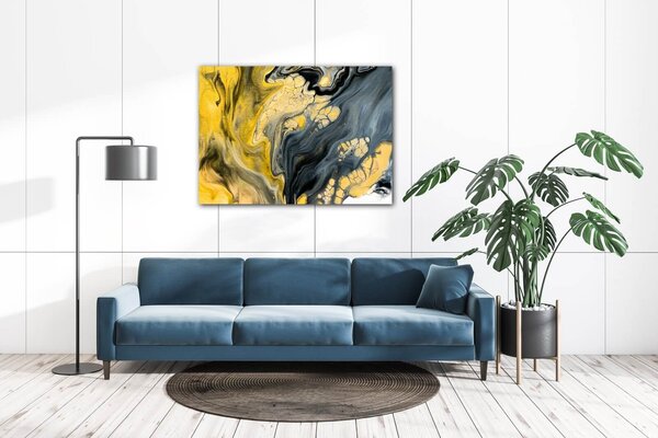 Impresi Obraz Abstraktný žlto sivý - 70 x 50 cm