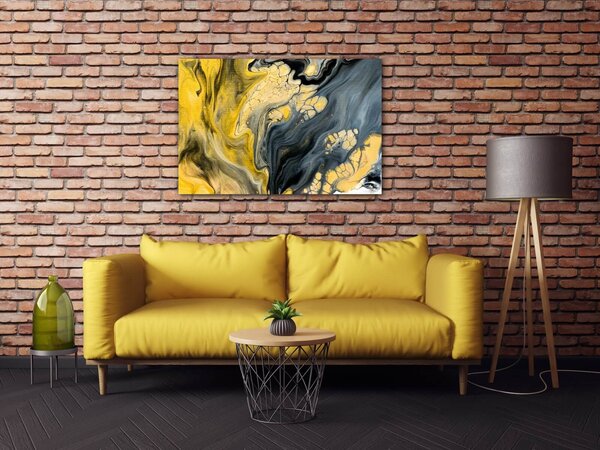 Impresi Obraz Abstraktný žlto sivý - 60 x 40 cm