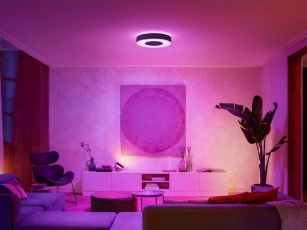 Philips-LED RGB Stmievateľné stropné svietidlo Hue LED/52,5W/230V pr. 425 mm čierna