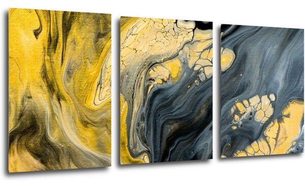 Impresi Obraz Abstraktný žlto sivý - 150 x 70 cm (3 dielny)