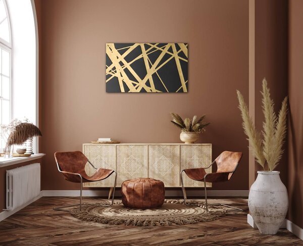 Impresi Obraz Abstraktný zlato šedý - 50 x 30 cm