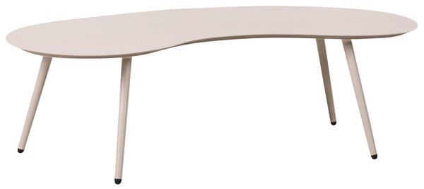Záhradný konferenčný stolík béžový hlník 130 x 65 cm odolnosť voči vode a UV moderný štýl exteriér