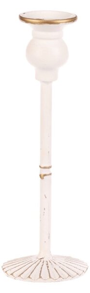 Kovový svietnik 24 cm biely FUP542