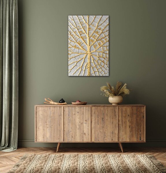 Impresi Obraz Zlatý list na bielom pozadí - 40 x 60 cm