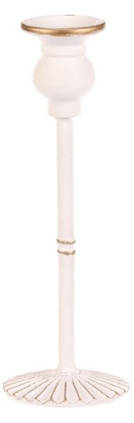 Kovový svietnik 24 cm biely FUP542