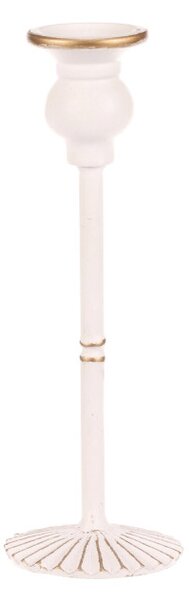 Kovový svietnik 24 cm biely FUP542