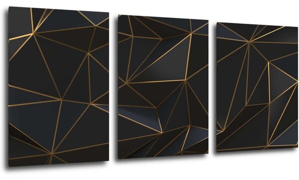 Impresi Obraz Abstraktné zlaté trojuholníky - 150 x 70 cm (3 dielny)