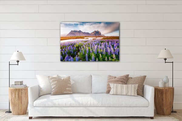 Impresi Obraz Horská krajina s kvety - 60 x 40 cm