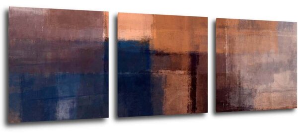 Impresi Obraz Kresba abstraktné obdlžníky - 90 x 30 cm (3 dielny)