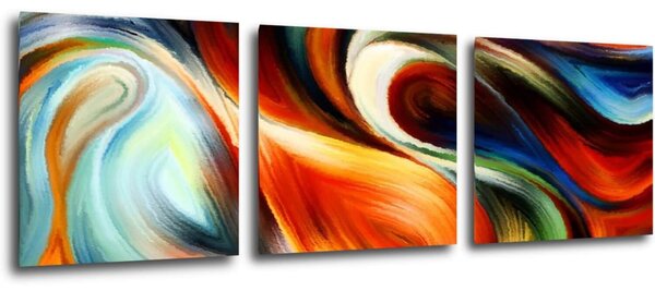Impresi Obraz Pestrofarebný abstrakt - 90 x 30 cm (3 dielny)