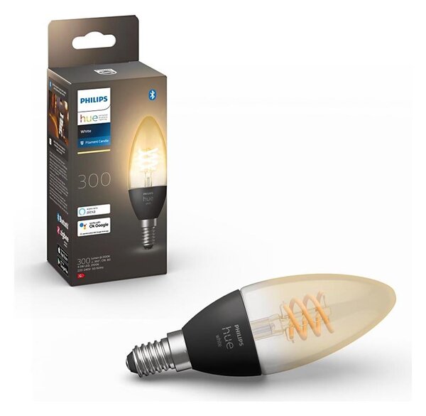 LED Stmievateľná žiarovka Philips Hue WHITE FILAMENT E14/4,5W/230V 2100K